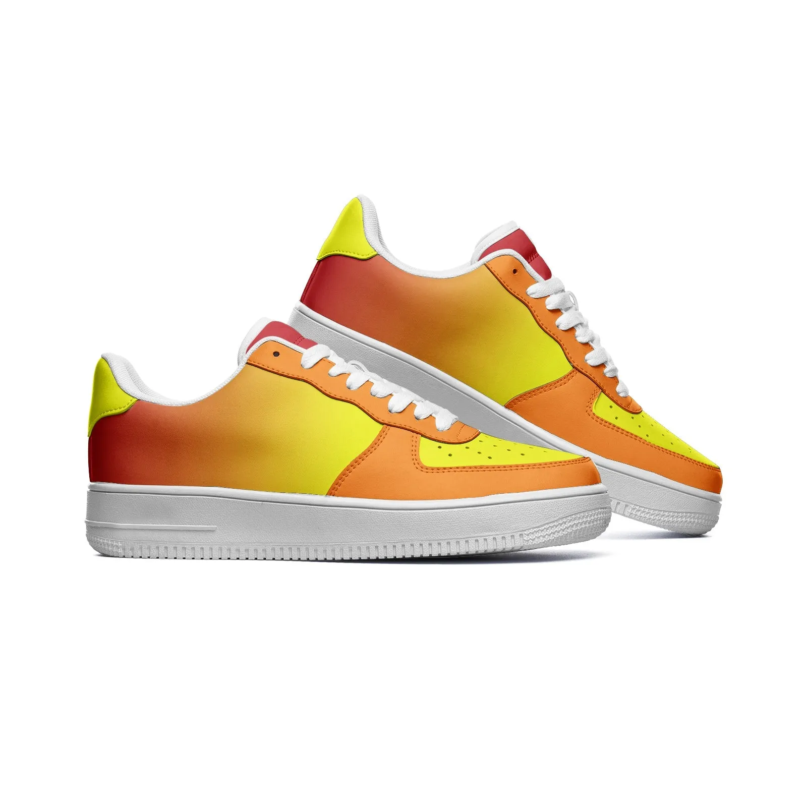 Glowing Ember Unisex Low Top Leather Sneakers