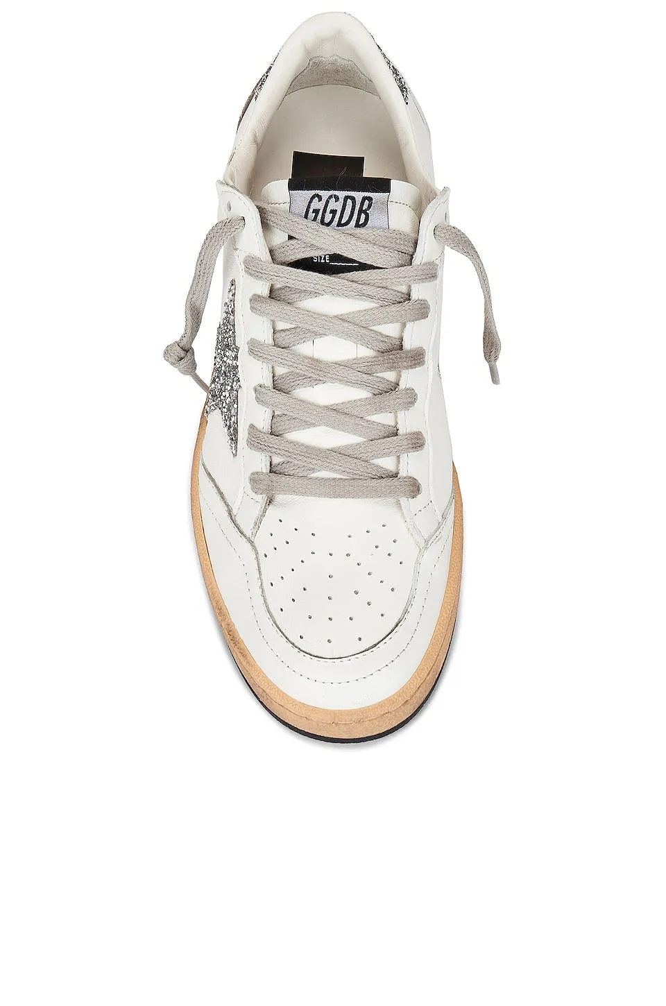 Golden Goose Ball Star Sneakers, White & Silver