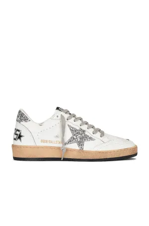 Golden Goose Ball Star Sneakers, White & Silver