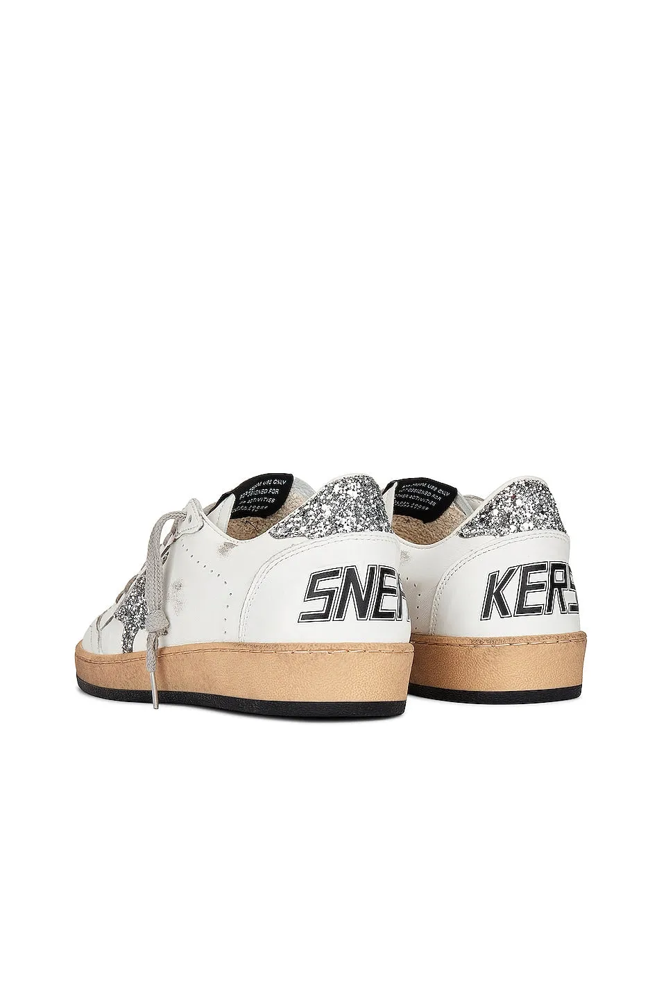 Golden Goose Ball Star Sneakers, White & Silver