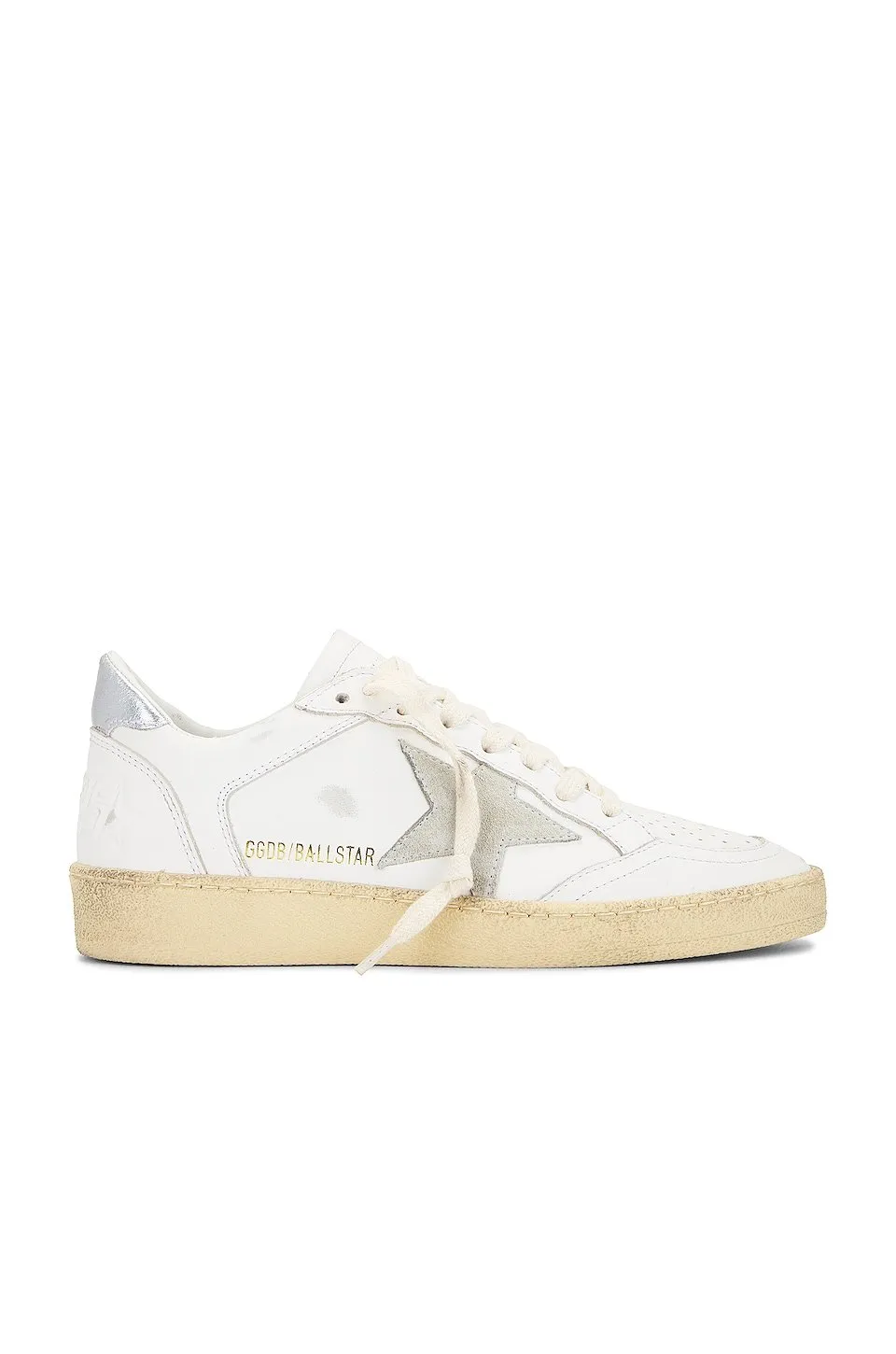 Golden Goose Ball Star Sneakers, White, Ice, & Silver