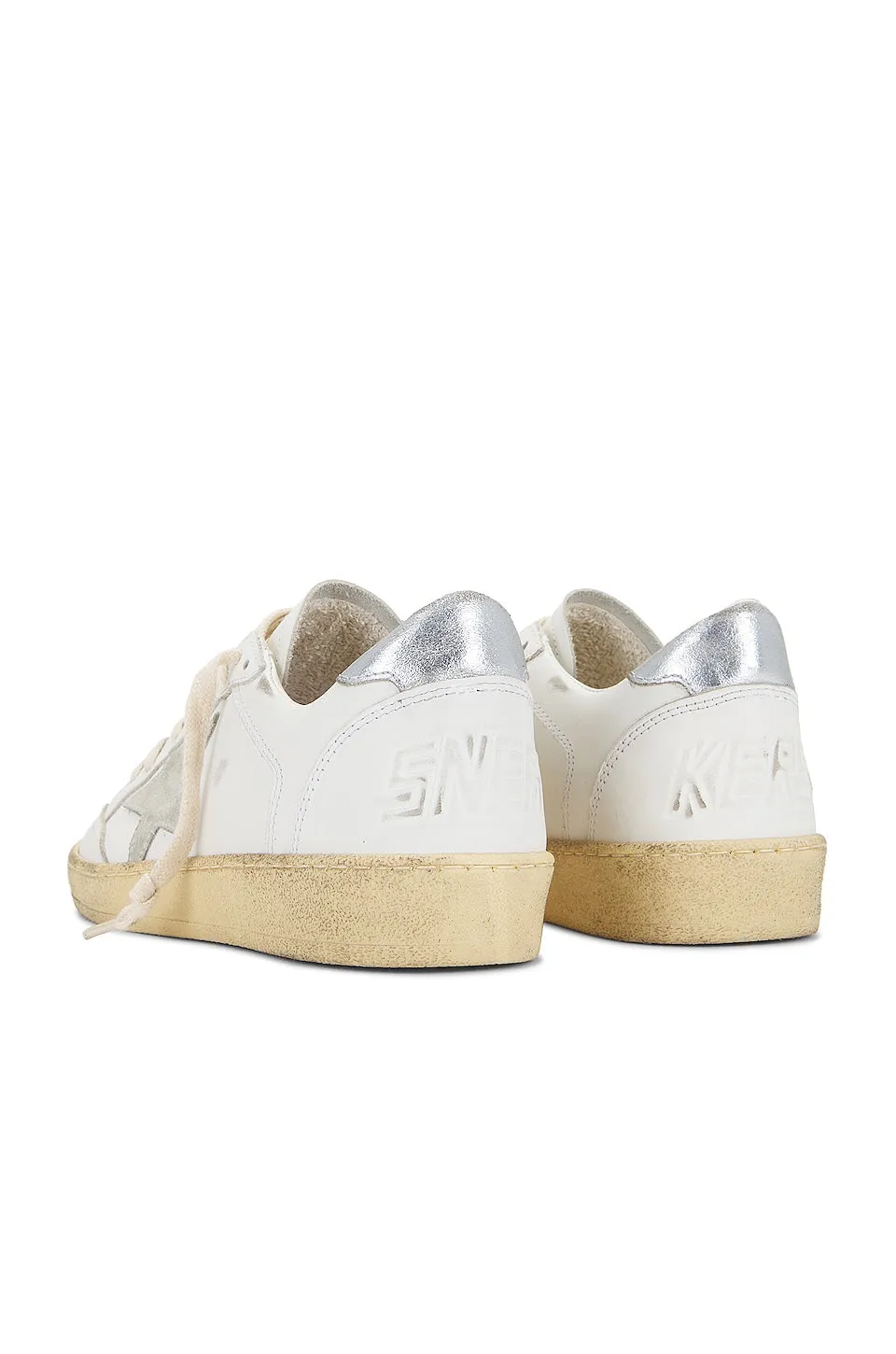 Golden Goose Ball Star Sneakers, White, Ice, & Silver