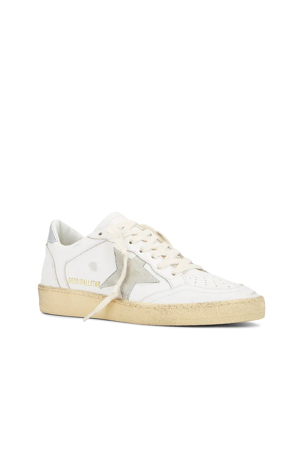 Golden Goose Ball Star Sneakers, White, Ice, & Silver