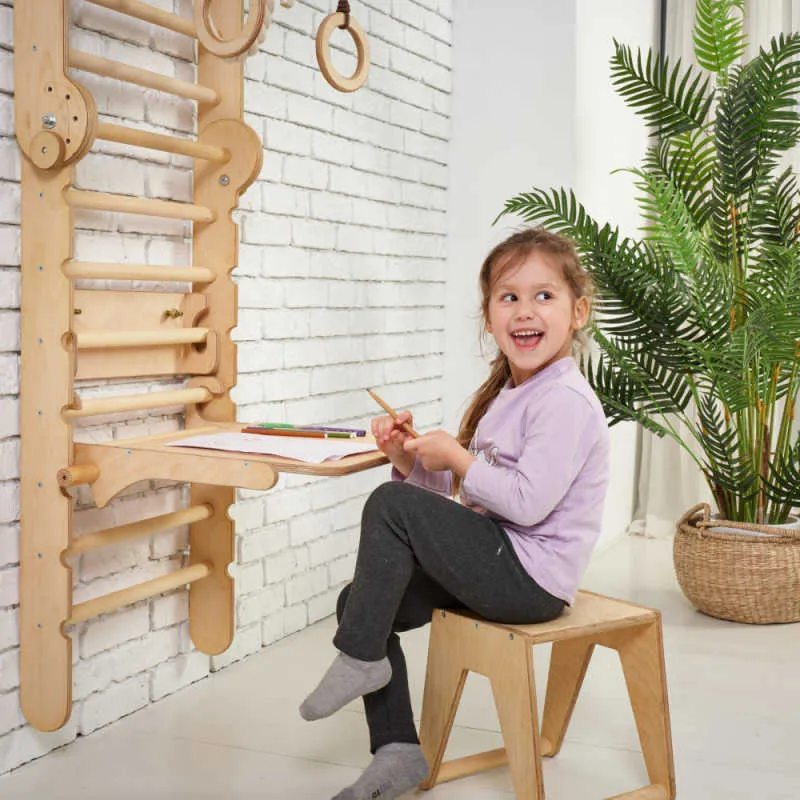 Goodevas 5 in 1: Wooden Swedish Wall Bar Set for Children