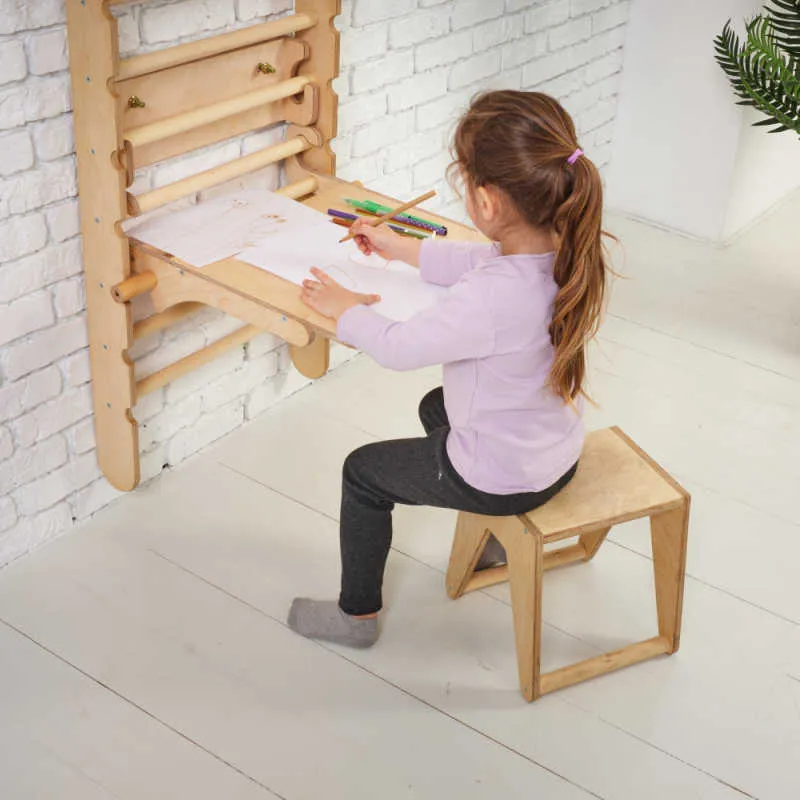 Goodevas 5 in 1: Wooden Swedish Wall Bar Set for Children