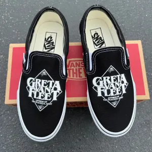 Greta Van Fleet Custom Slip On Shoes - Custom Vans Shoes