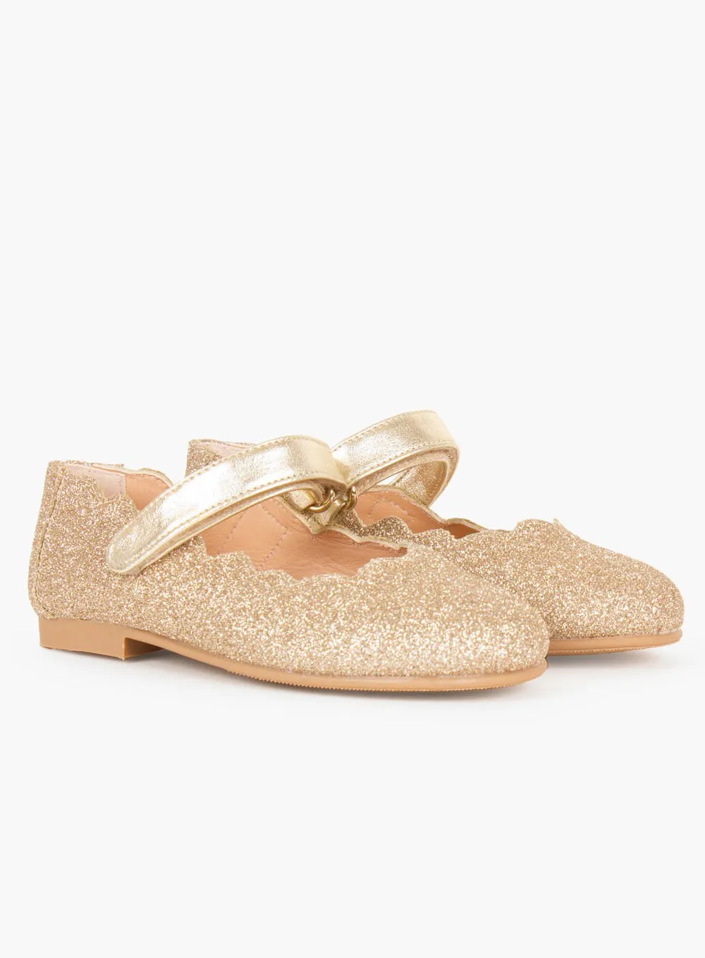 Hampton Classics Lilly Party Shoes in Gold Sparkle