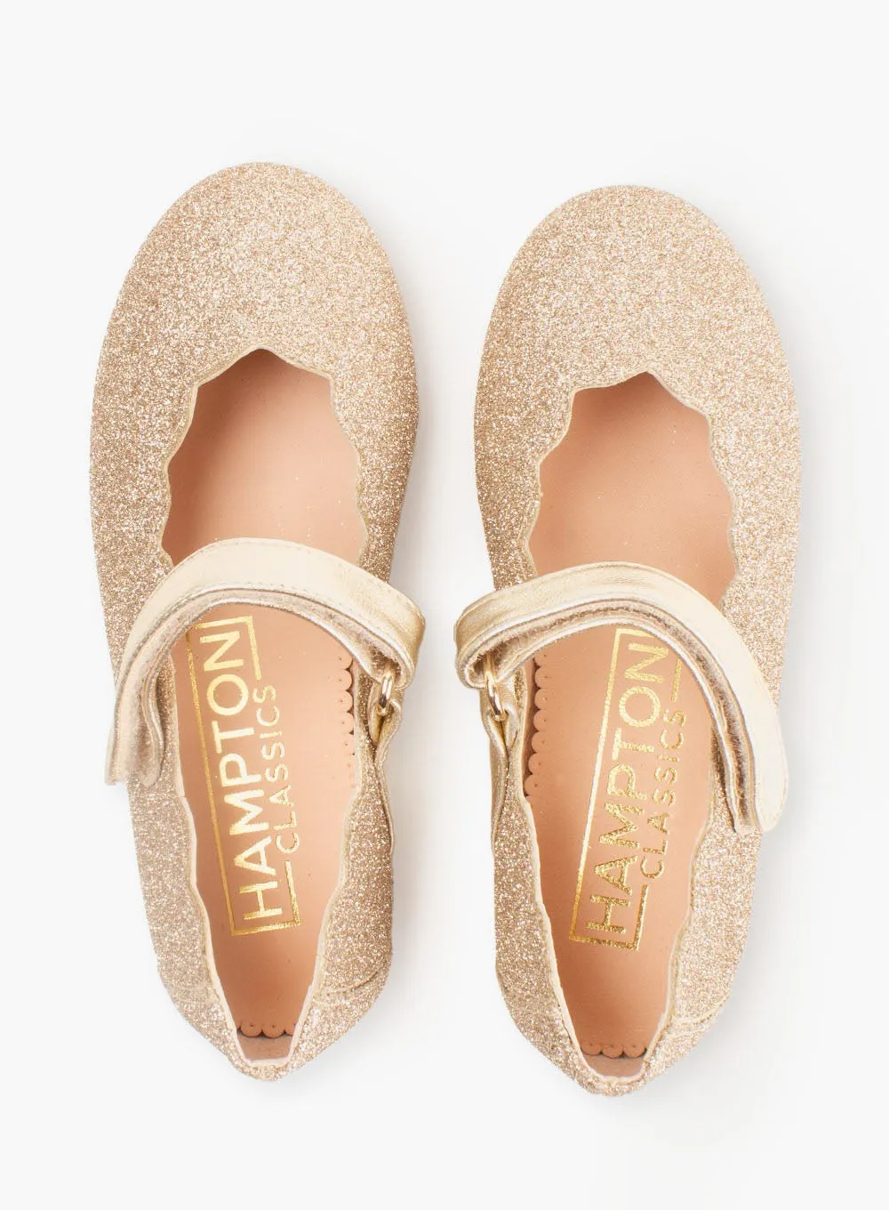 Hampton Classics Lilly Party Shoes in Gold Sparkle