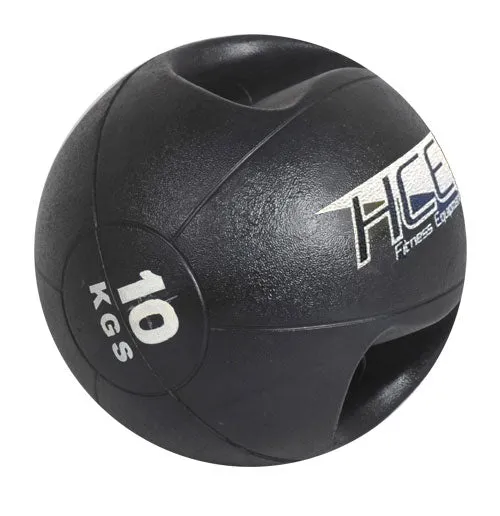 HCE Double Grip 10Kg Medicine Ball Black