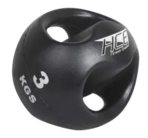 HCE Double Grip 3Kg Medicine Ball-Black