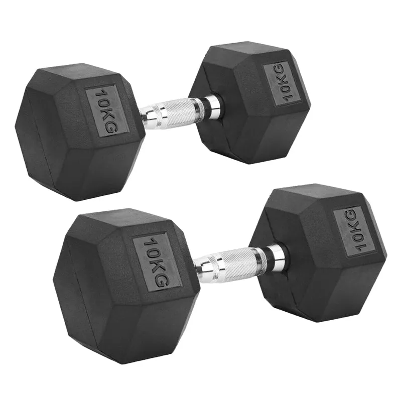 Hex Dumbbells - Rubber Coated Weights