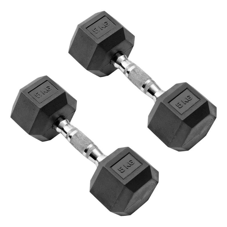 Hex Dumbbells - Rubber Coated Weights