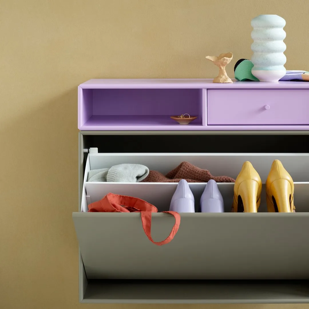 Hide Shoe Cabinet w/ Flip-Drawer