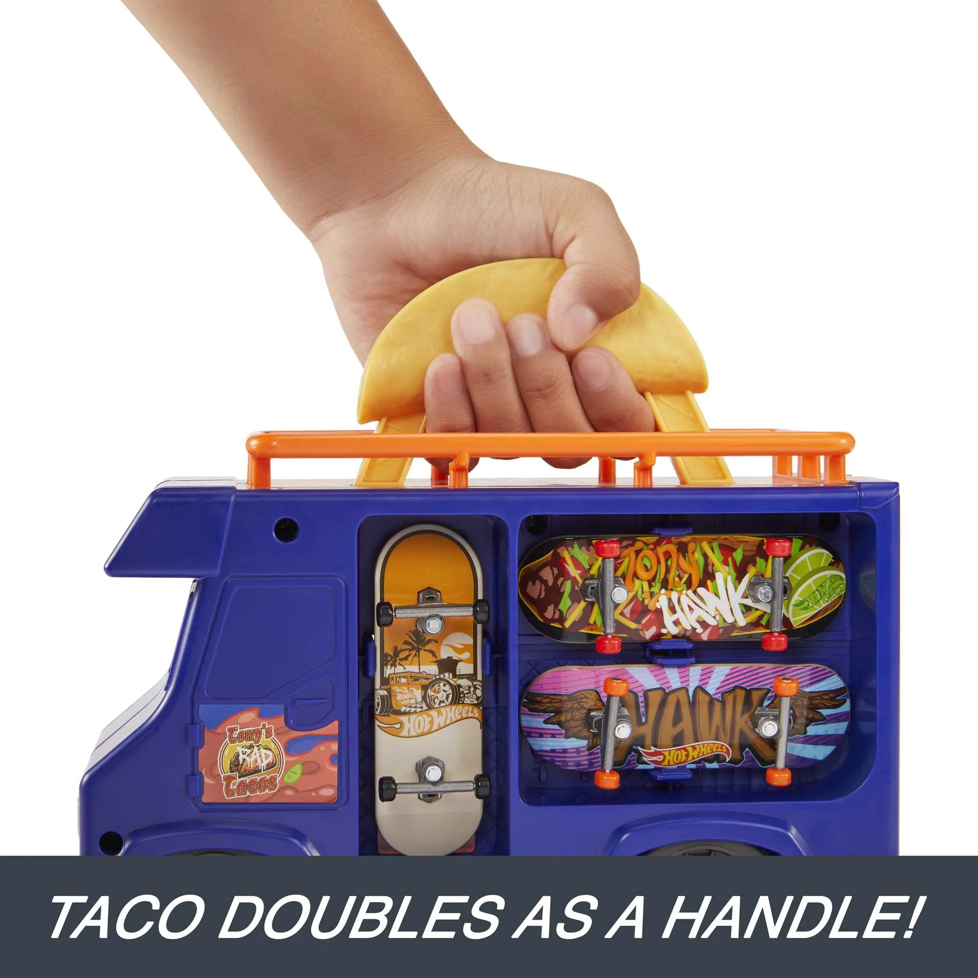 Hot Wheels Skate Taco Truck Play Case With 1 Fingerboard & 1 Pair Of Shoes