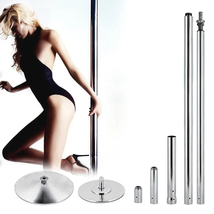 IndoorRotary Fixed Dual-purpose Pole Dance Steel Tube(Silver)