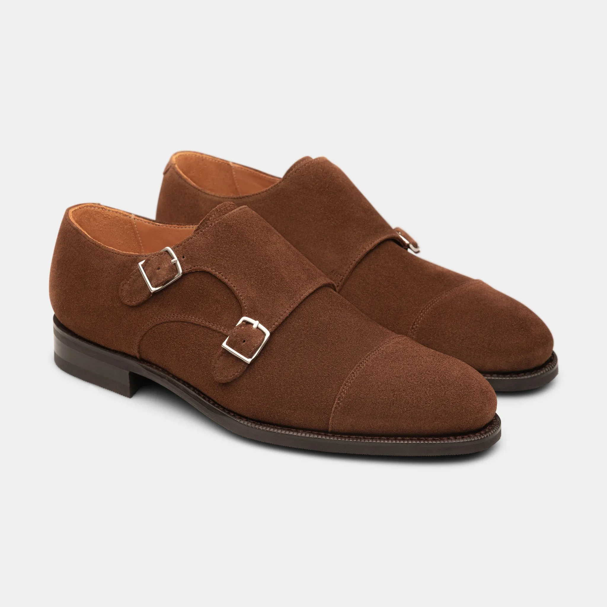 James Double Monk Brown Suede