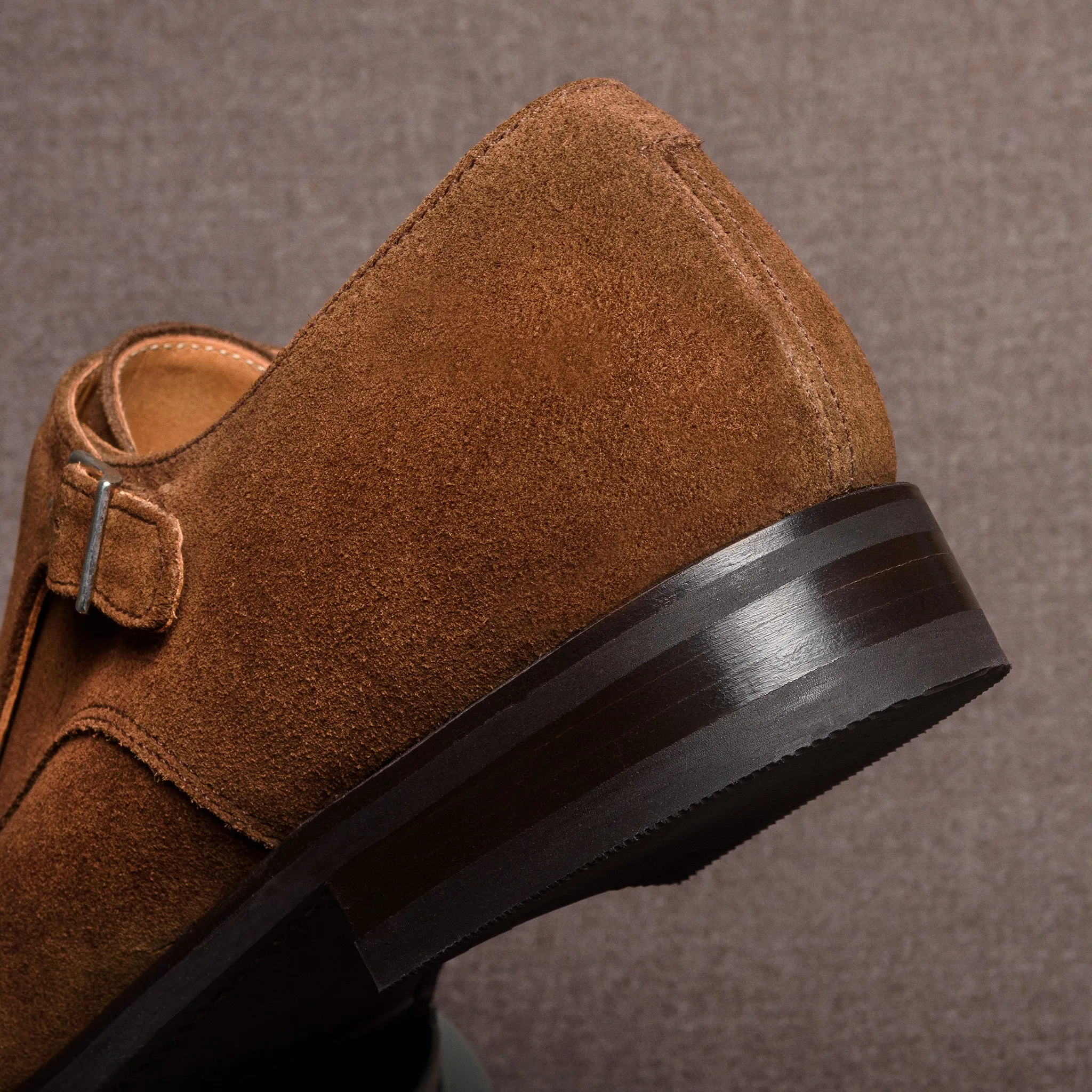 James Double Monk Brown Suede