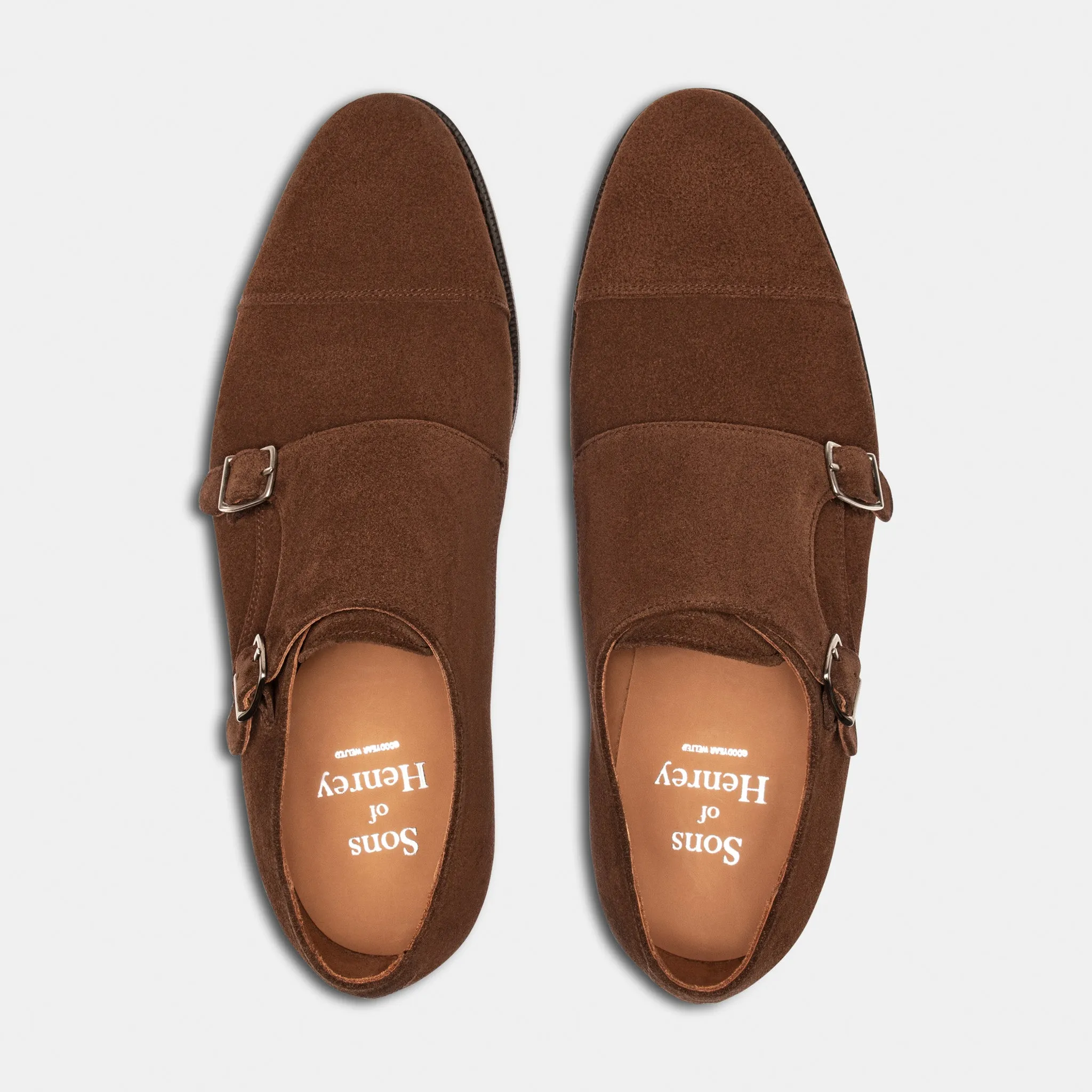 James Double Monk Brown Suede