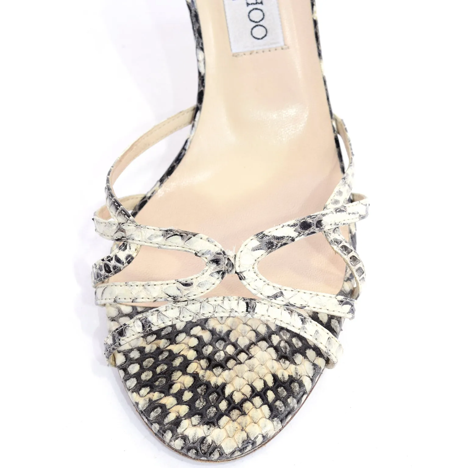 Jimmy Choo Shoes Snakeskin Slide Sandals With Heel