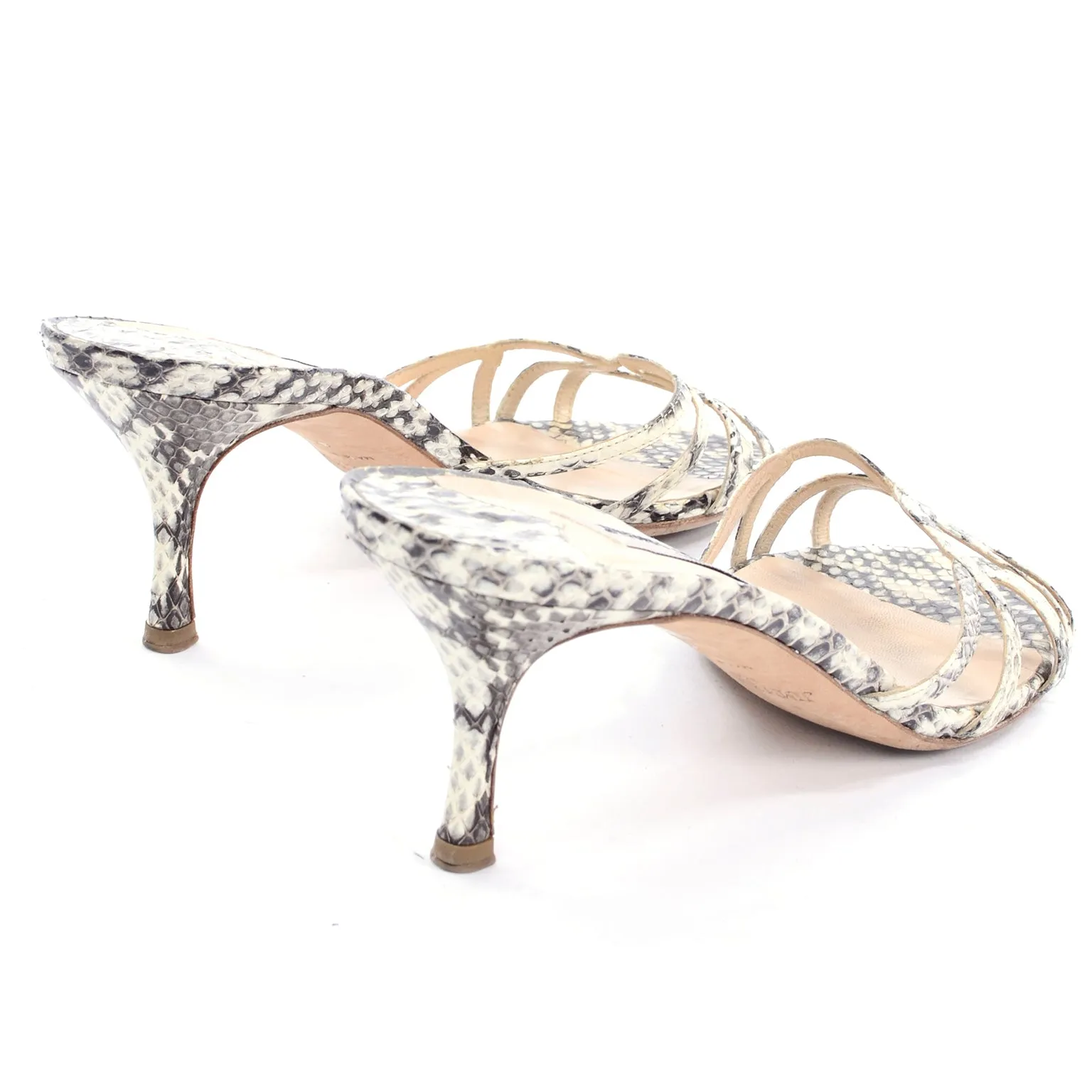 Jimmy Choo Shoes Snakeskin Slide Sandals With Heel