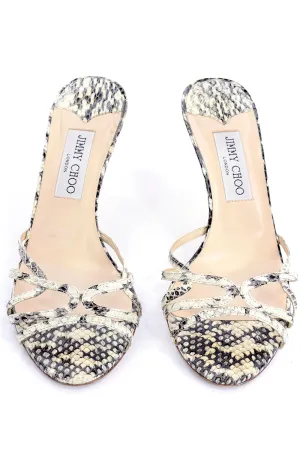 Jimmy Choo Shoes Snakeskin Slide Sandals With Heel