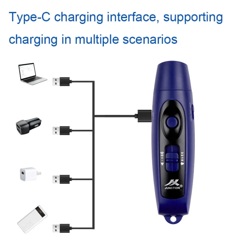 JUNCTION USB Charging High Decibel Traffic Command Outdoor Training Whistle with Lighting Function(Green)