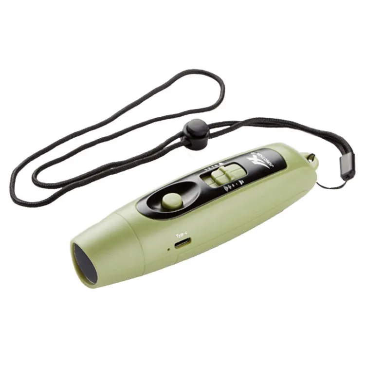 JUNCTION USB Charging High Decibel Traffic Command Outdoor Training Whistle with Lighting Function(Green)