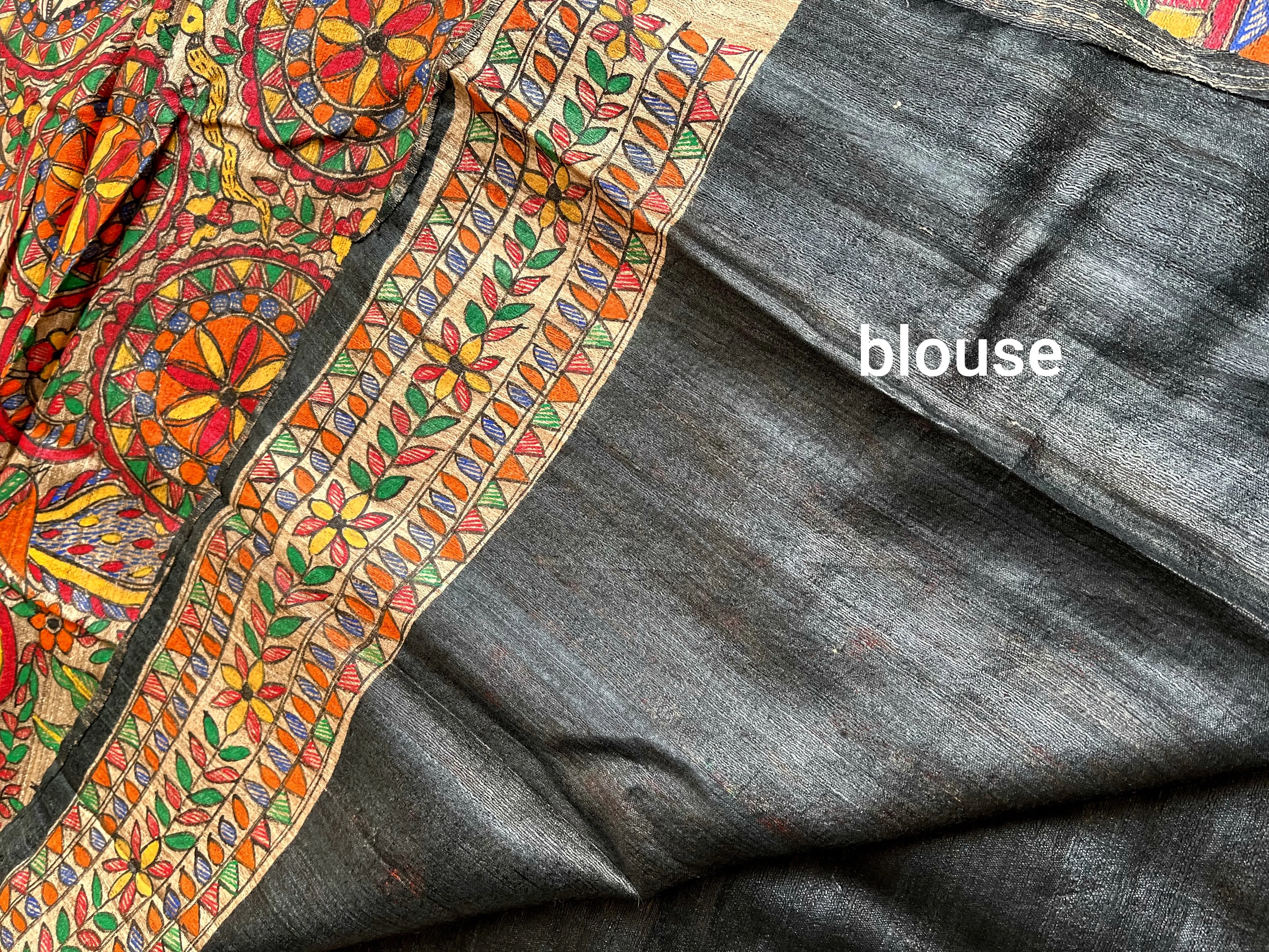 MADHUBANI HANDPAINTED SAREE - KOHBAR