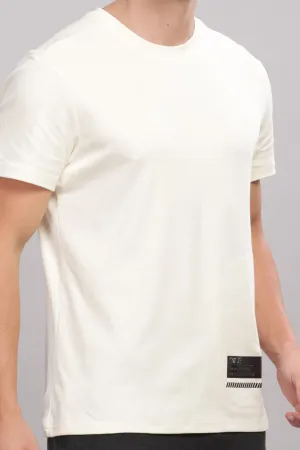 Men's Round neck Pure Cotton gentle T-Shirt-Domin8(Off White)