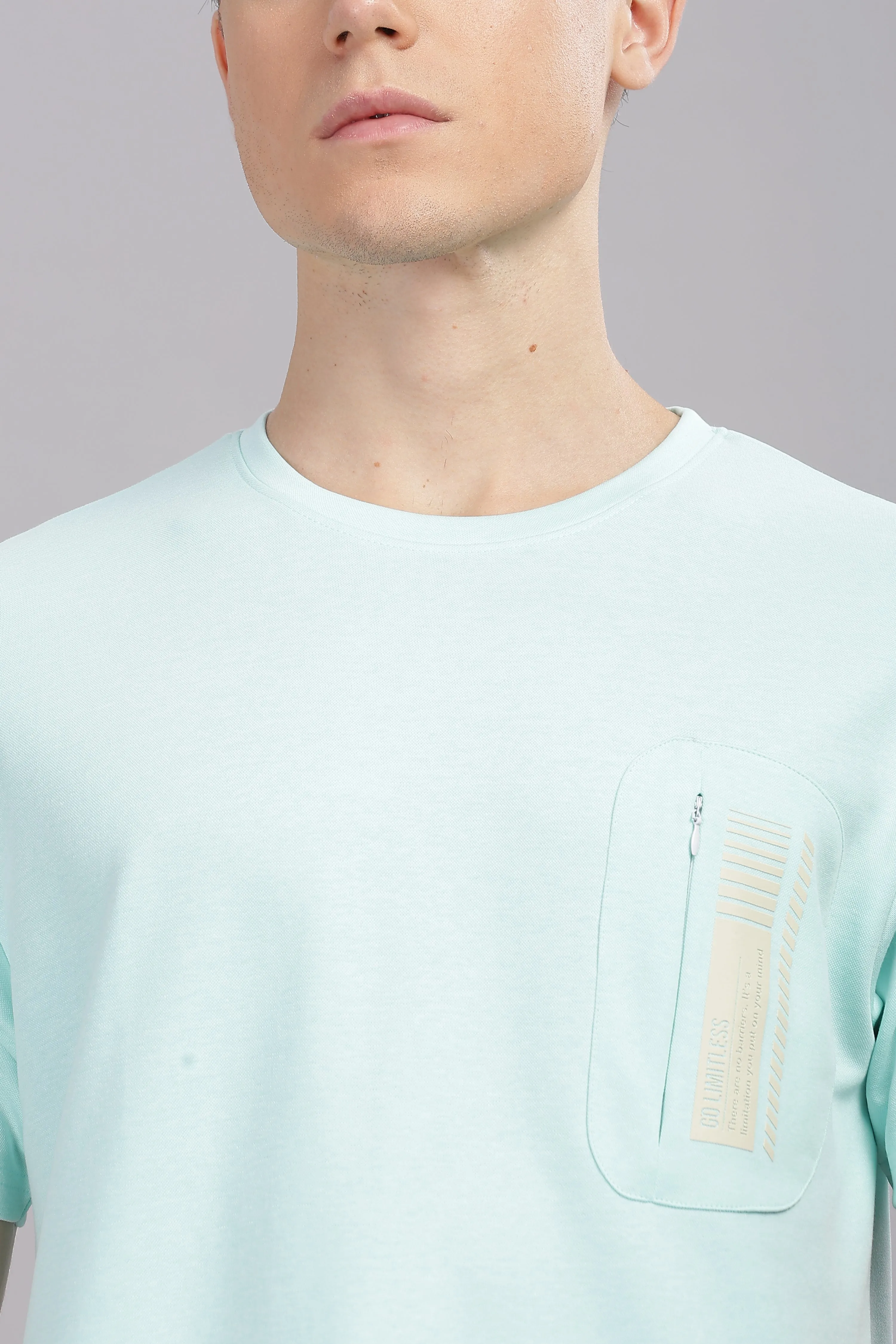 Men’s Round Neck soft cotton shrinkage resistant stretchable T Shirt-Domin8(MINT GREEN)