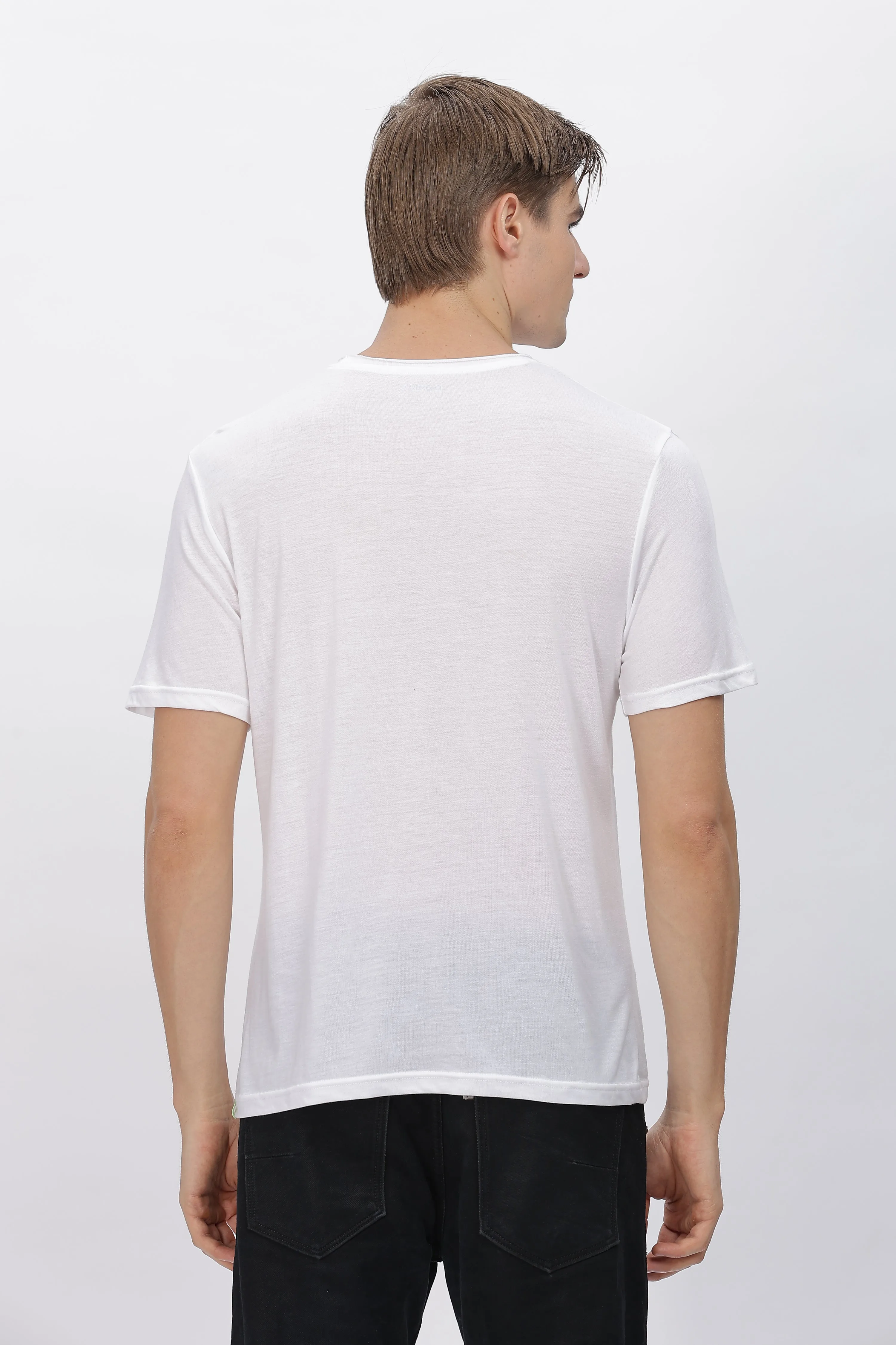 Men's Tencil Polyester Ultra Soft and Smooth Sustainable T-shirt (White)