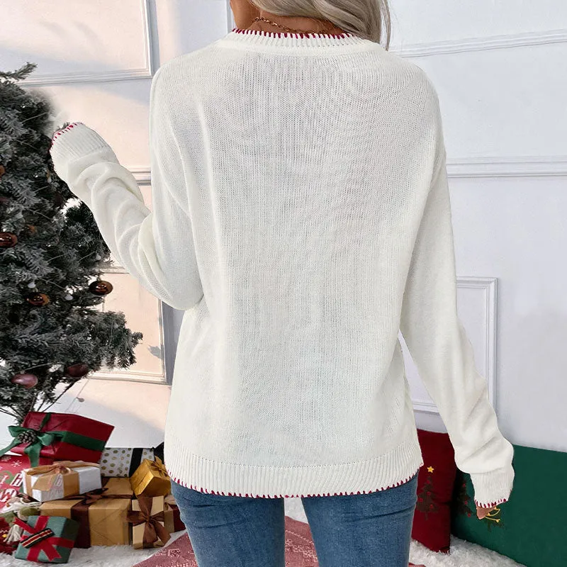 METAVERSMALL New Hot Trade New Autumn and Winter New 2025 Fashion  Loose Long Sleeve Crew Neck Christmas Sweater