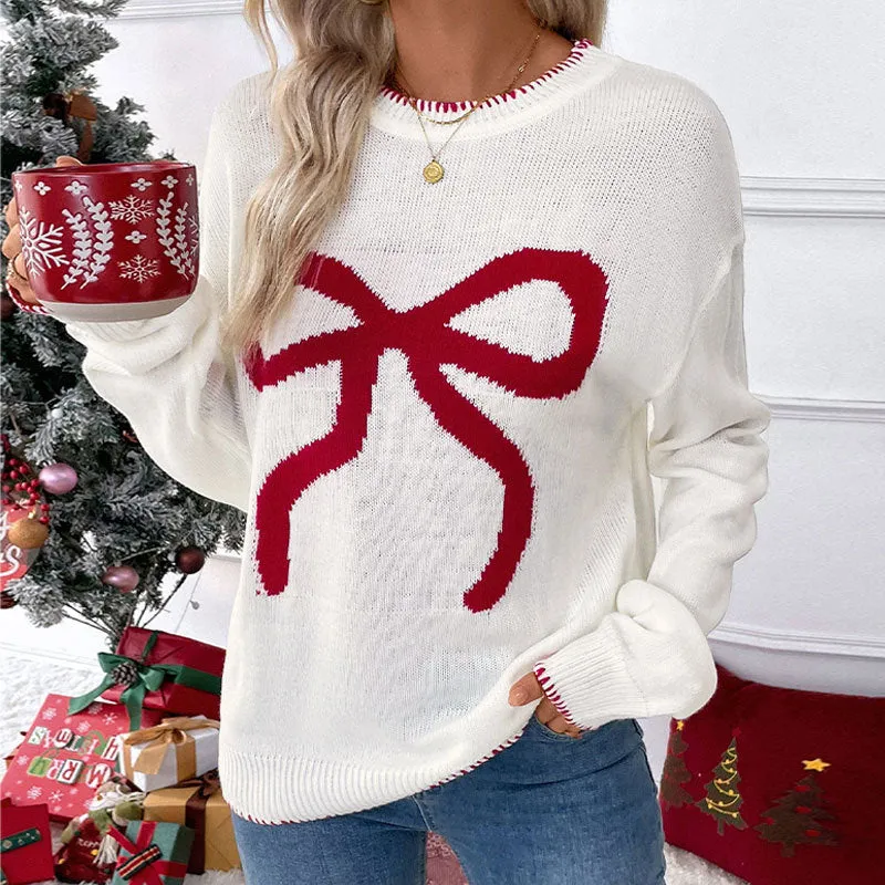 METAVERSMALL New Hot Trade New Autumn and Winter New 2025 Fashion  Loose Long Sleeve Crew Neck Christmas Sweater