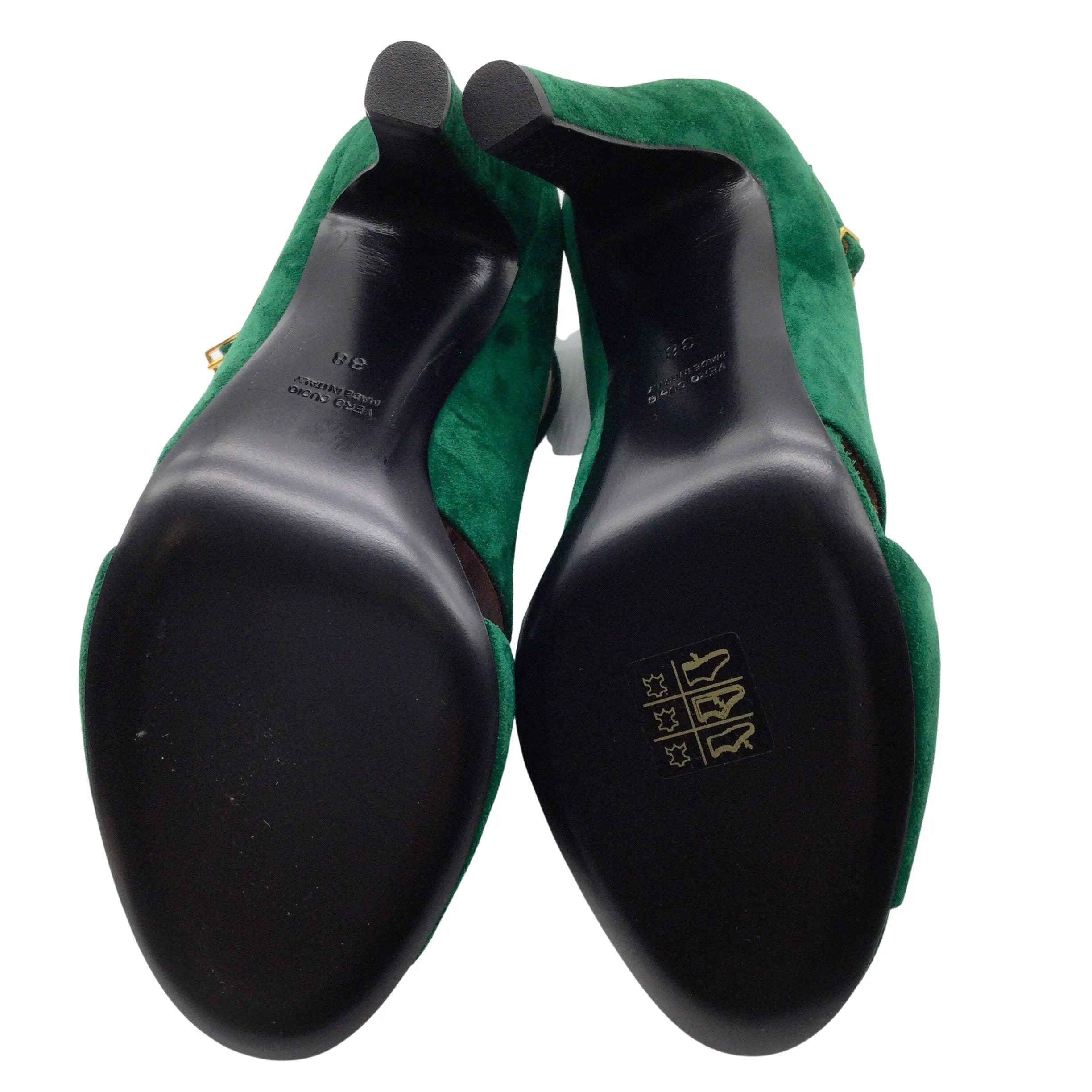 Michel Vivien Green Mayfair Cross Strap Open Toe Sandals