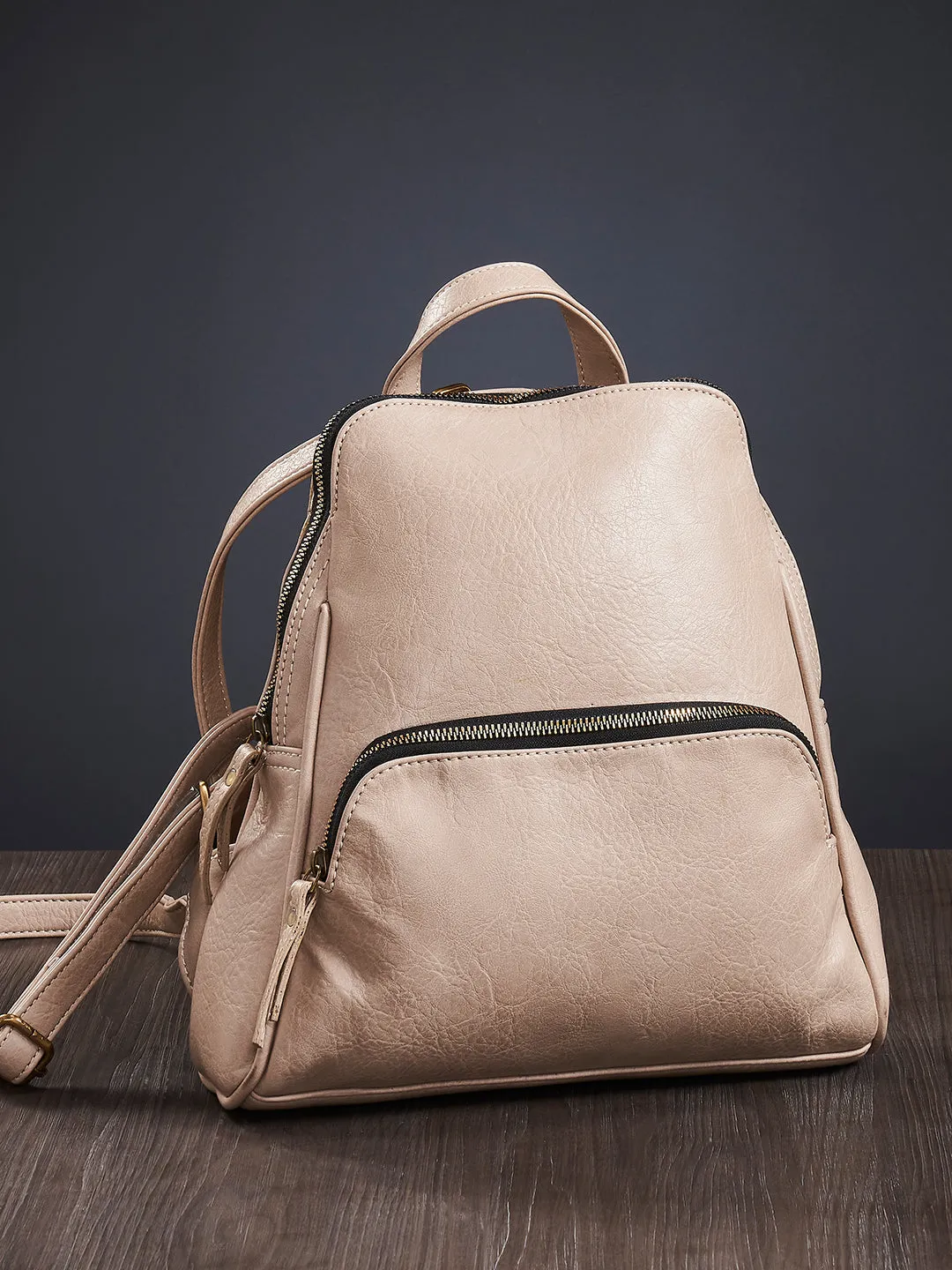 Mona B Convertible Daypack for Offices Schools and Colleges with Stylish Design for Women: Nude