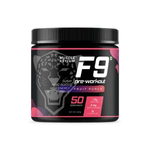 Muscle Asylum F9 Pre-Workout - 50 Servings, 400gm (Fruit Punch)