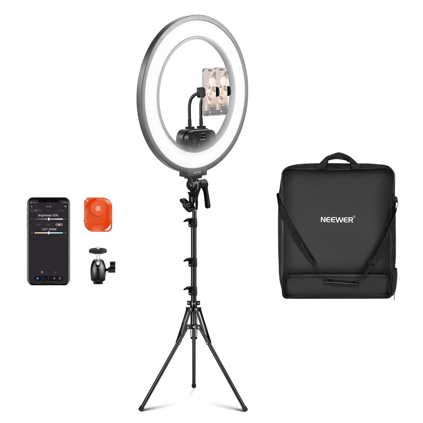 NEEWER RL45B 45W 18" Slim Edge Lit Ring Light Kit