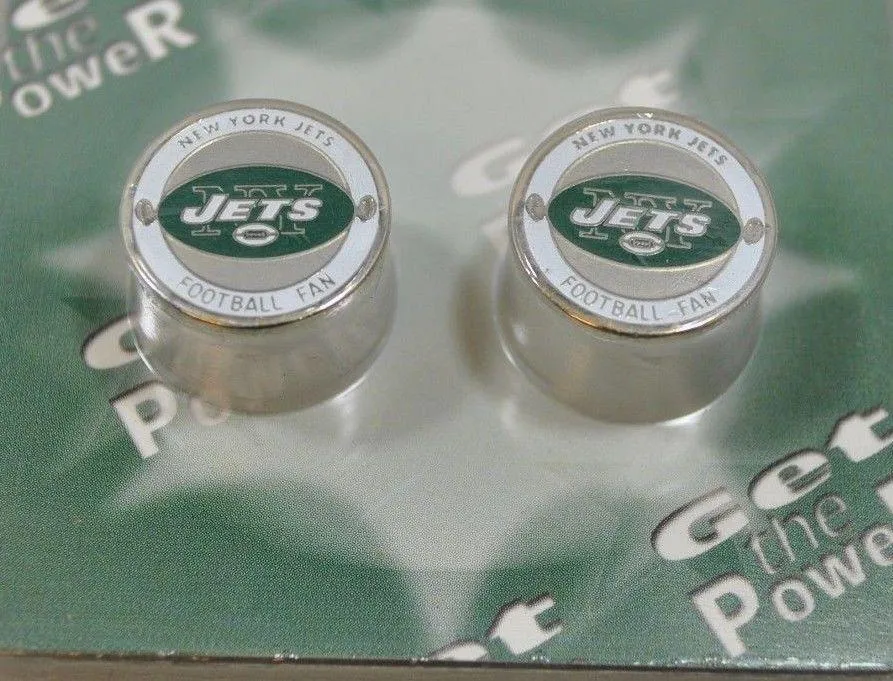 New York Jets Halo Sports Inc. Womens Power Pin Circular Stud Earrings