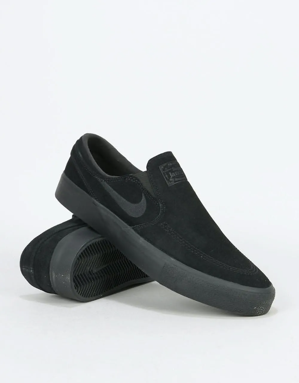 Nike SB Zoom Janoski Slip RM Skate Shoes - Black/Black-Black-Black