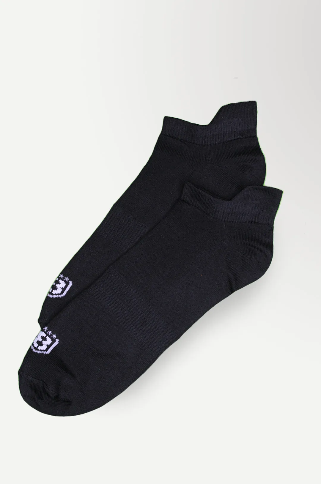 Nylon Low Ankle Socks With Rubber Grip  - Black