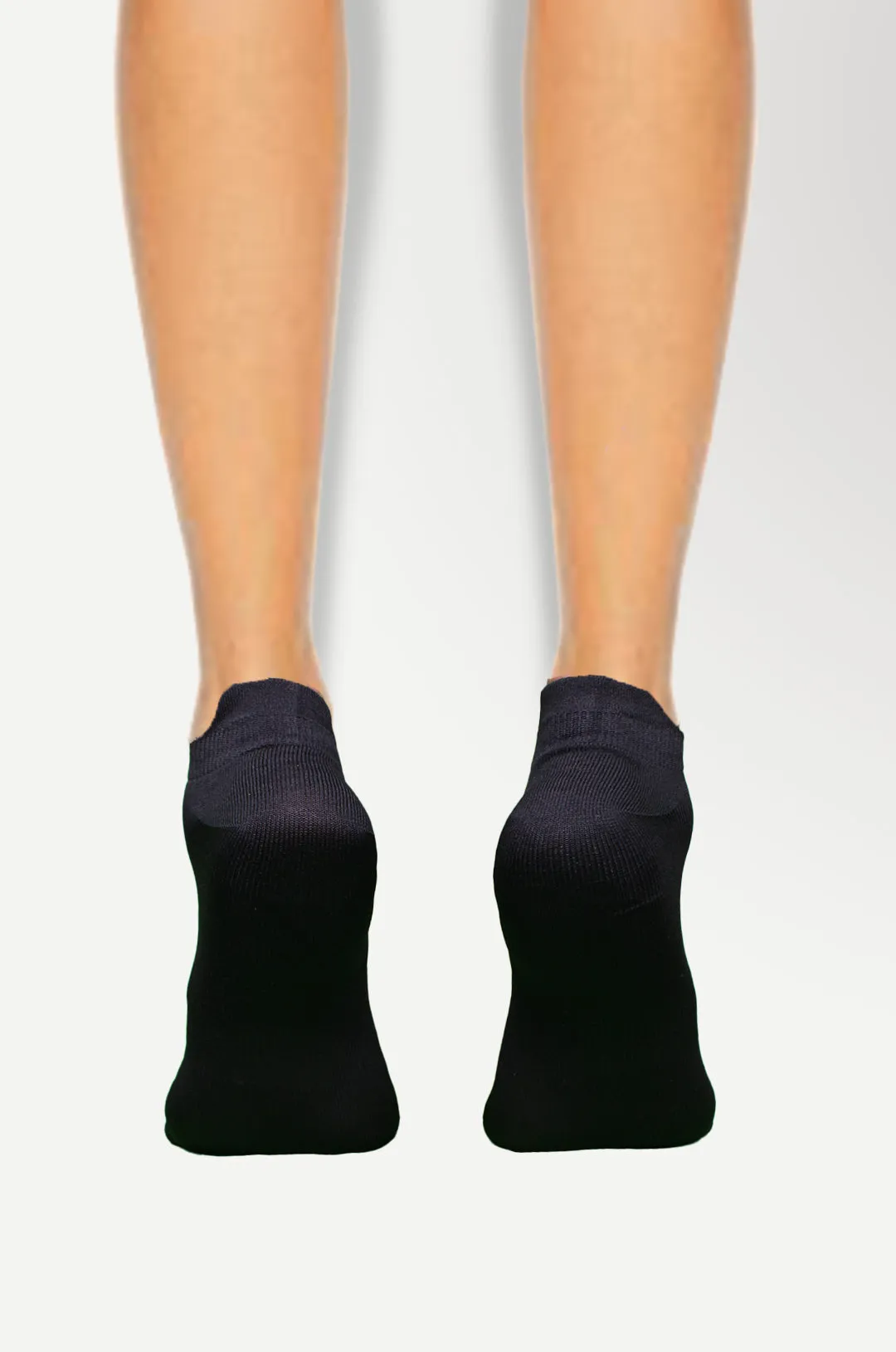 Nylon Low Ankle Socks With Rubber Grip  - Black