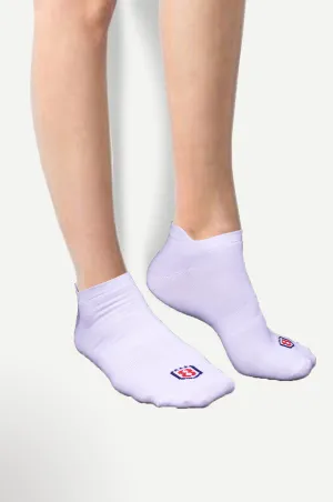 Nylon Low Ankle Socks With Rubber Grip  - White