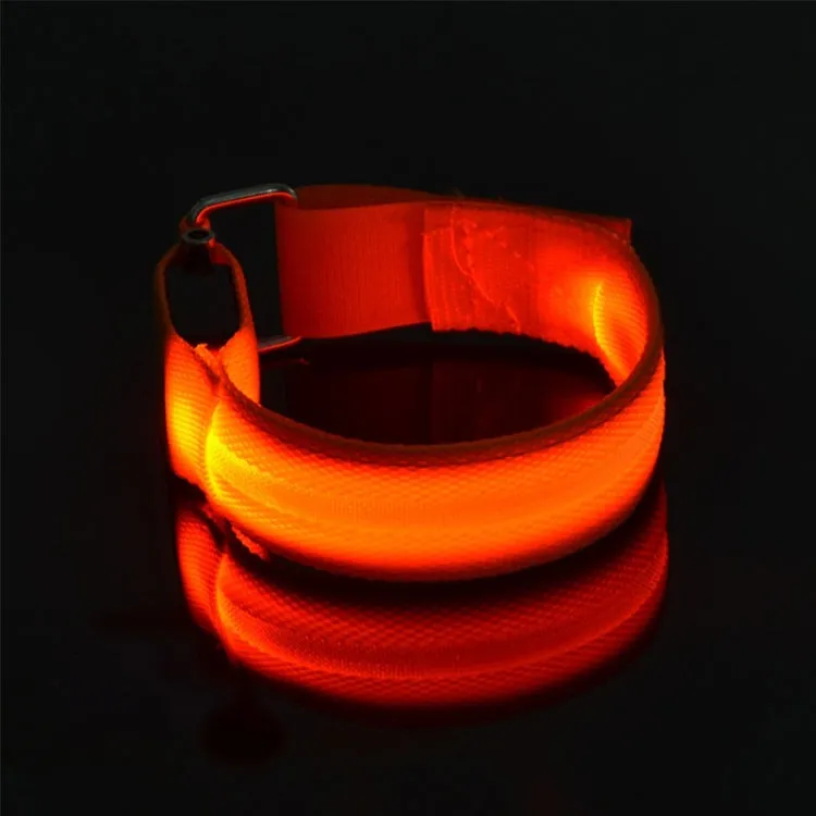 Nylon Night Sports LED Light Armband Light Bracelet, Specification:USB Charging Version(Orange)