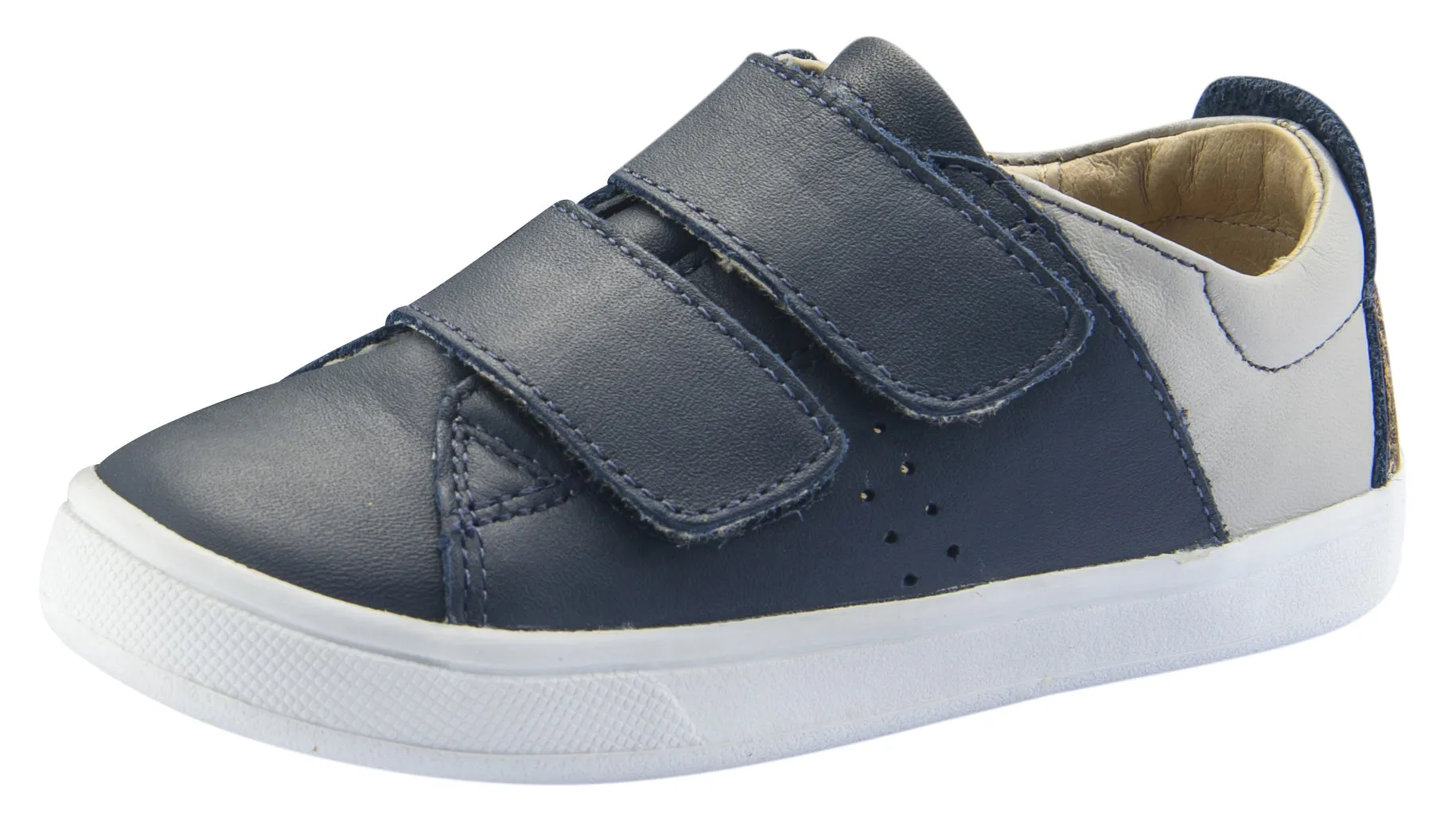 Old Soles Boy's and Girl's Toko Leather Sneakers, Navy/Gris