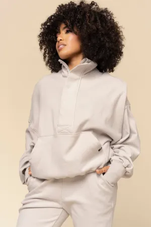 Ooey Gooey Half Zip Sweater - Silver Birch