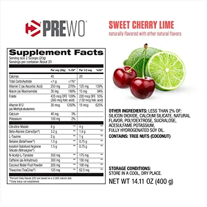 Perfectly Engineered PreW.o., Pre-workout Formula, Dietary Supplement, sweet cherry lime