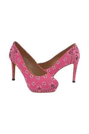 Pink Bandana Women's High Heels