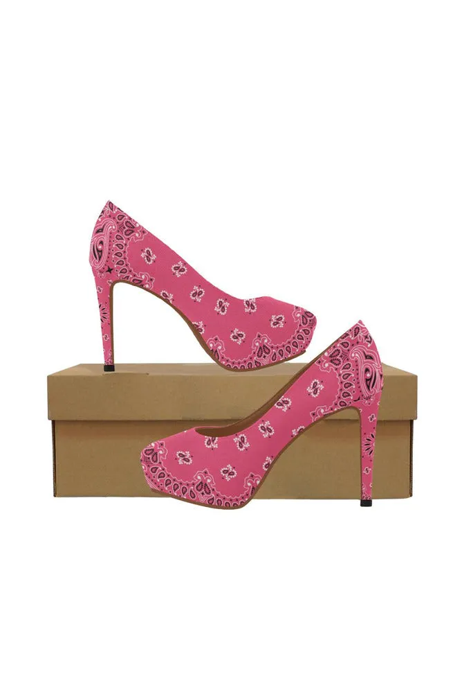 Pink Bandana Women's High Heels