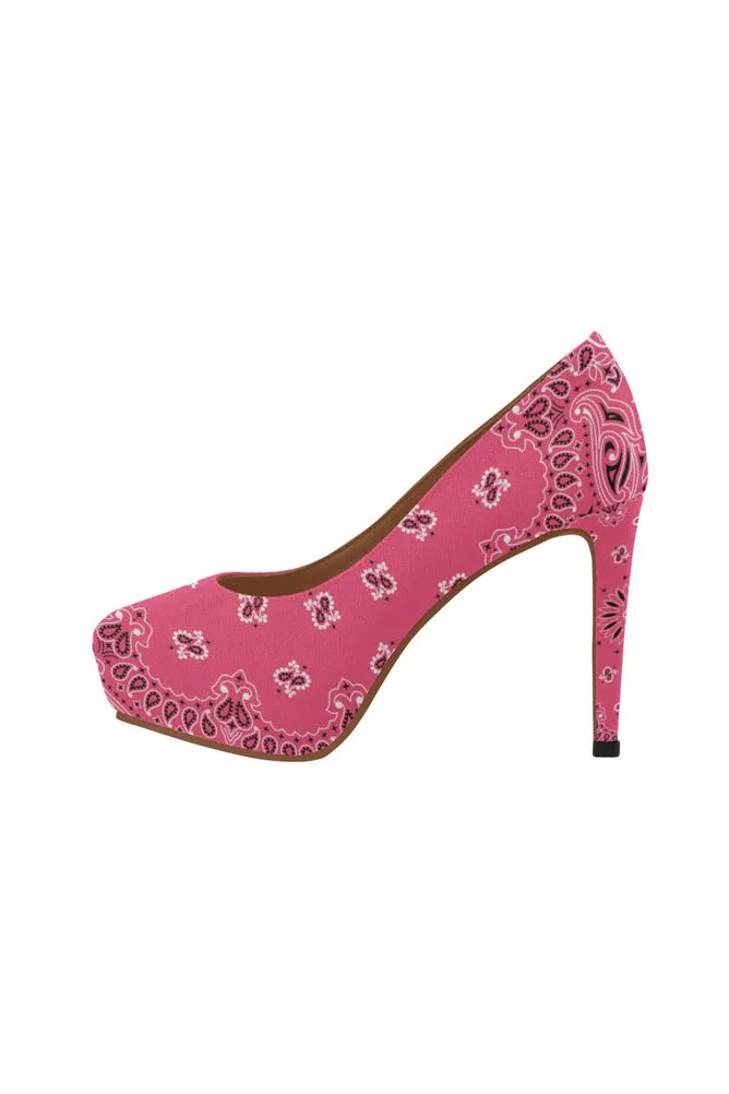 Pink Bandana Women's High Heels