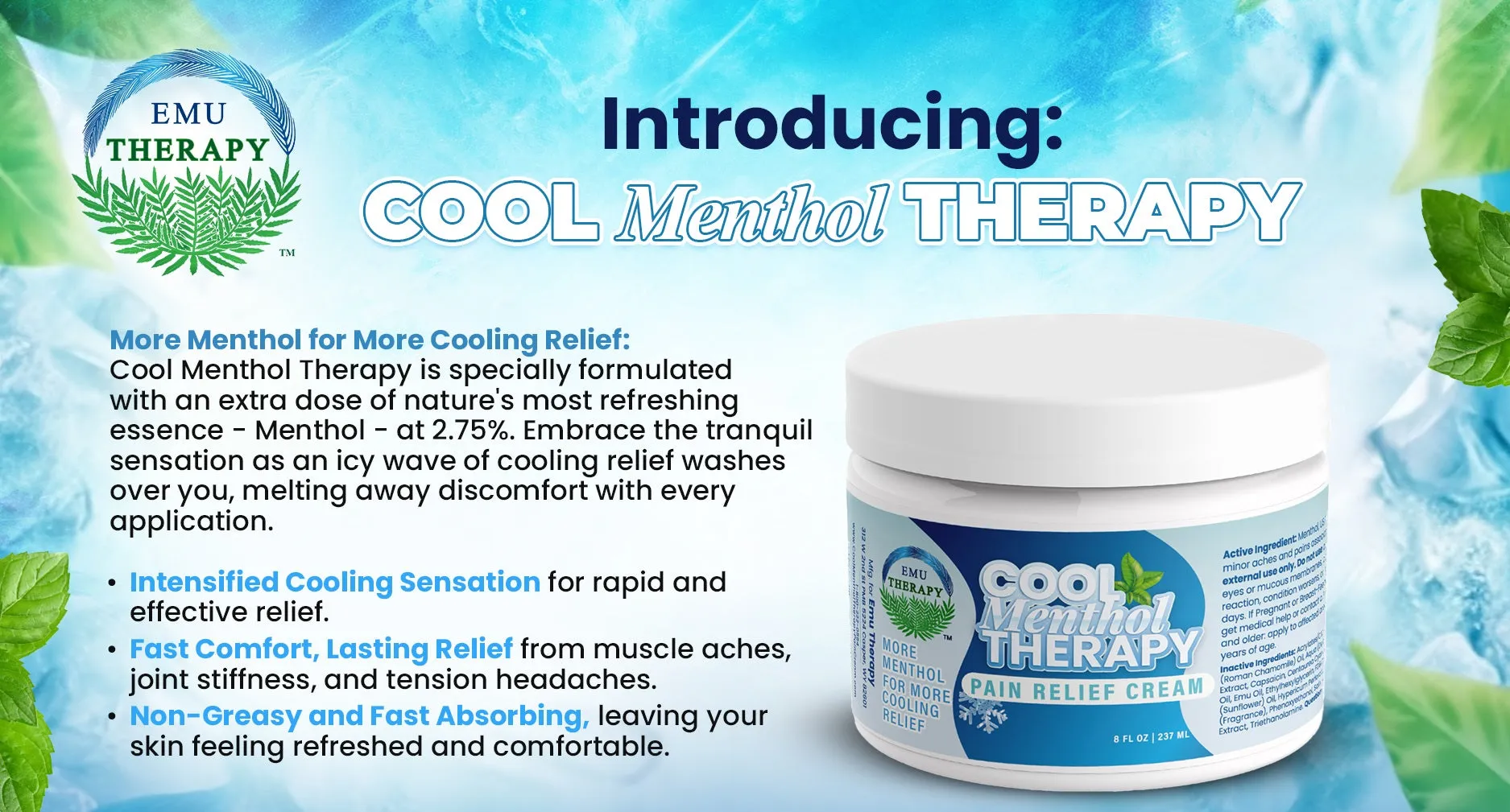 PR-149: Cool Menthol Therapy 8-oz. jar